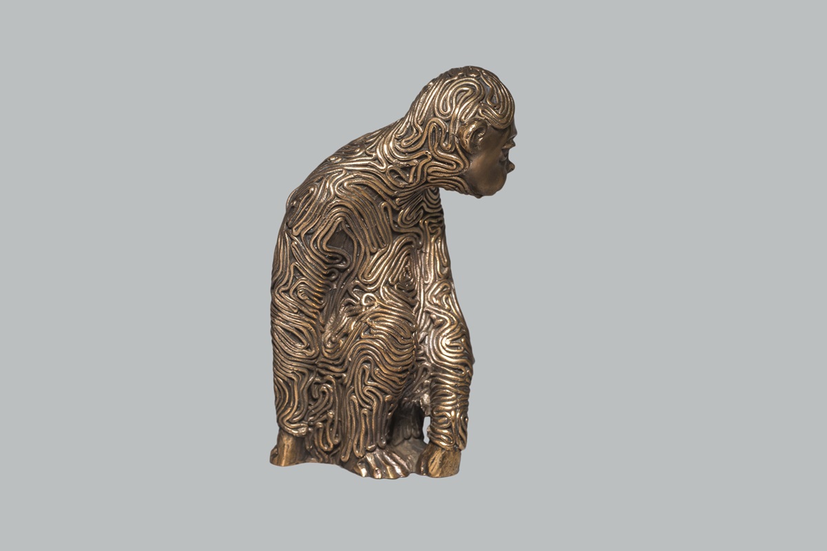 картинка Скульптура обезьяна бронзовая Symphalang СИАМАНГ  от магазина Одежда+